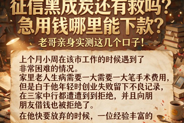 征信黑成炭还有救吗？急用钱哪里能下款？老哥亲身实测这几个口子！