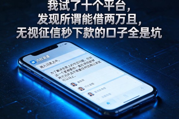 我试了十个平台,发现所谓能借两万且无视征信秒下款的口子全是坑