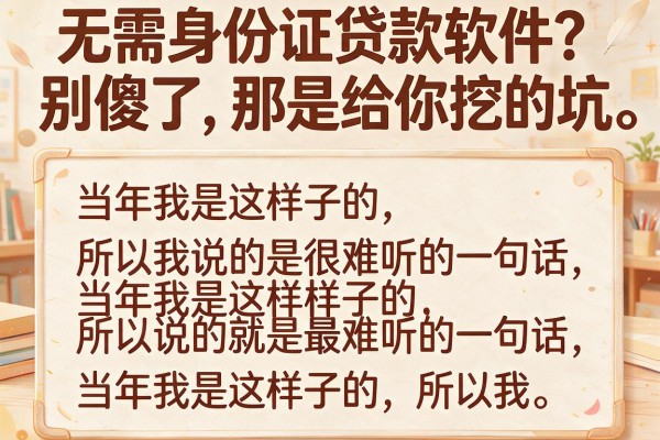 无需身份证贷款软件？别傻了，那是给你挖的坑
