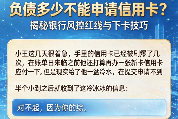 负债多少不能申请信用卡？揭秘银行风控红线与下卡技巧