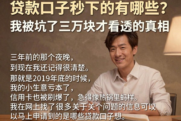 贷款口子秒下的有哪些？我被坑了三万块才看透的真相