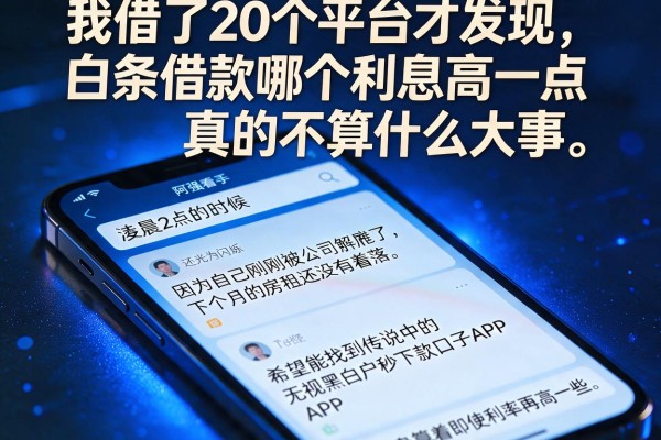 我借了20个平台才发现，白条借款哪个利息高一点真的不算什么大事