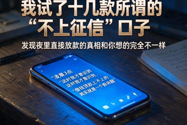 我试了十几款所谓的“不上征信”口子，发现夜里直接放款的真相和你想的完全不一样