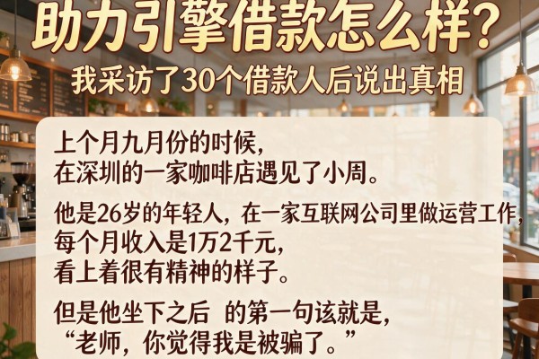 助力引擎借款怎么样？我采访了30个借款人后说出真相