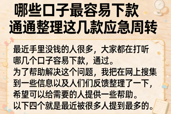 哪些口子最容易下款通通整理这几款应急周转
