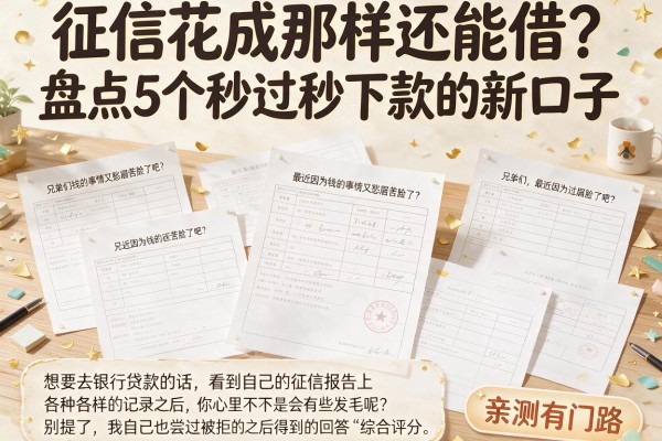 征信花成那样还能借？盘点5个秒过秒下款的新口子，亲测有门路