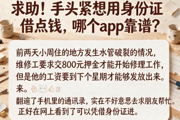求助！手头紧想用身份证借点钱，哪个app靠谱？