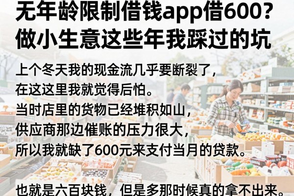 无年龄限制借钱app借600？做小生意这些年我踩过的坑