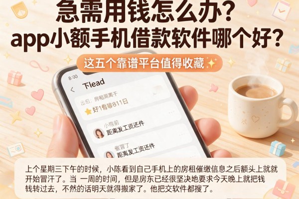 急需用钱怎么办？app小额手机借款软件哪个好？这五个靠谱平台值得收藏