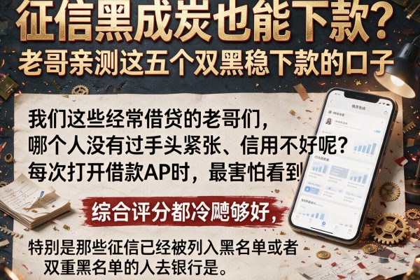 征信黑成炭也能下款？老哥亲测这五个双黑稳下款的口子