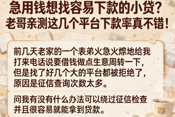 急用钱想找容易下款的小贷？老哥亲测这几个平台下款率真不错！