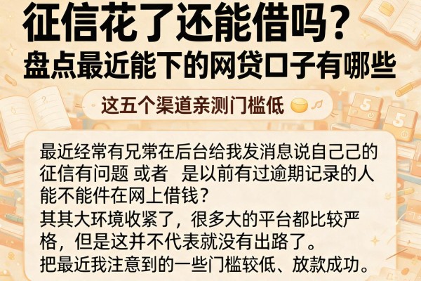 征信花了还能借吗？盘点最近能下的网贷口子有哪些，这五个渠道亲测门槛低