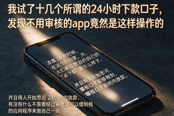 我试了十几个所谓的24小时下款口子，发现不用审核的app竟然是这样操作的