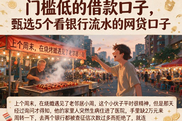 门槛低的借款口子，甄选5个看银行流水的网贷口子