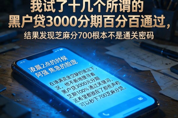 我试了十几个所谓的黑户贷3000分期百分百通过，结果发现芝麻分700根本不是通关密码