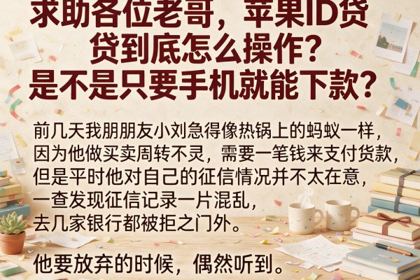 求助各位老哥,苹果ID贷到底怎么操作?是不是只要手机就能下款?