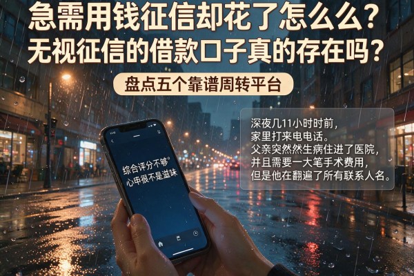 急需用钱征信却花了怎么办？无视征信的借款口子真的存在吗？盘点五个靠谱周转平台