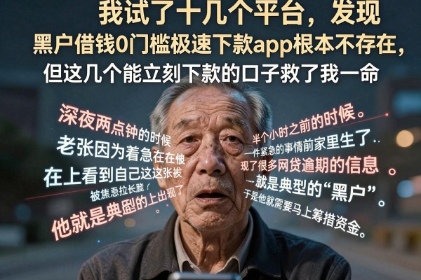 我试了十几个平台,发现黑户借钱0门槛极速下款app根本不存在,但这几个能立刻下款的口子救了我一命