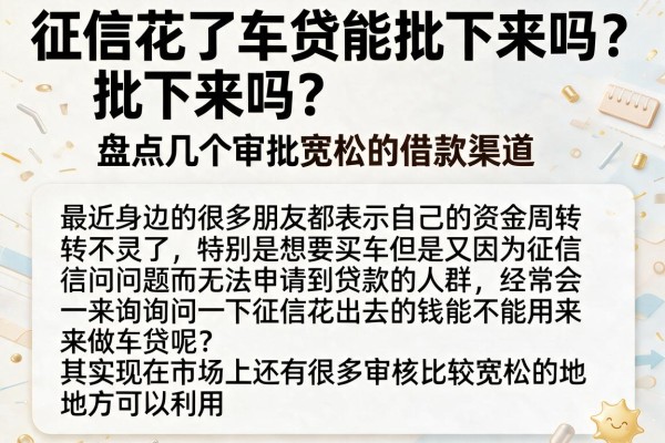 征信花了车贷能批下来吗?盘点几个审批宽松的借款渠道