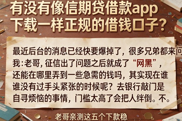 有没有像信期贷借款app下载一样正规的借钱口子？老哥亲测这五个下款稳