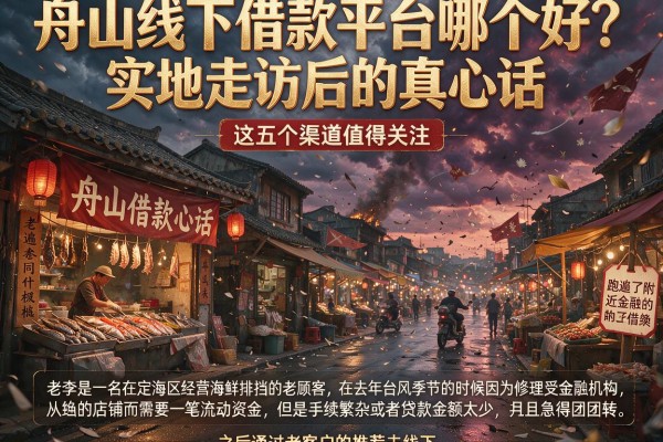 舟山线下借款平台哪个好？实地走访后的真心话，这五个渠道值得关注
