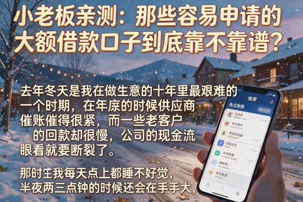 小老板亲测：那些容易申请的大额借款口子到底靠不靠谱？