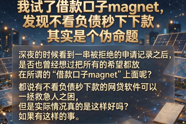 我试了借款口子magnet，发现不看负债秒下款其实是个伪命题