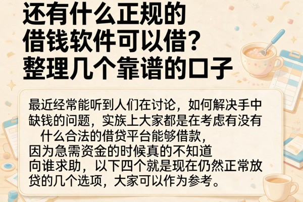 还有什么正规的借钱软件可以借？整理几个靠谱的口子