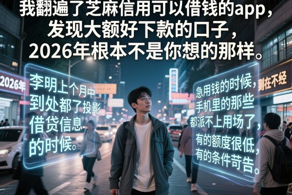 我翻遍了芝麻信用可以借钱的app,发现大额好下款的口子2026年根本不是你想的那样