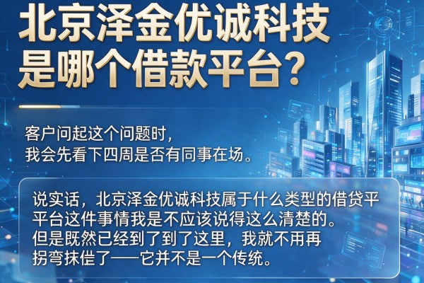 北京泽金优诚科技是哪个借款平台？银行人透露审批内幕