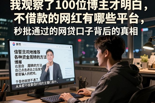 我观察了100位博主才明白，不借款的网红有哪些平台，以及秒批通过的网贷口子背后的真相