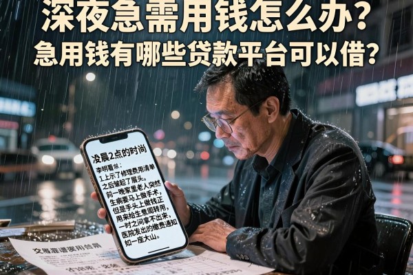 深夜急需用钱怎么办？急用钱有哪些贷款平台可以借？这几个靠谱渠道值得一试