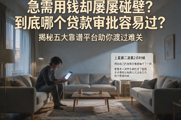 急需用钱却屡屡碰壁？到底哪个贷款审批容易过？揭秘五大靠谱平台助你渡过难关