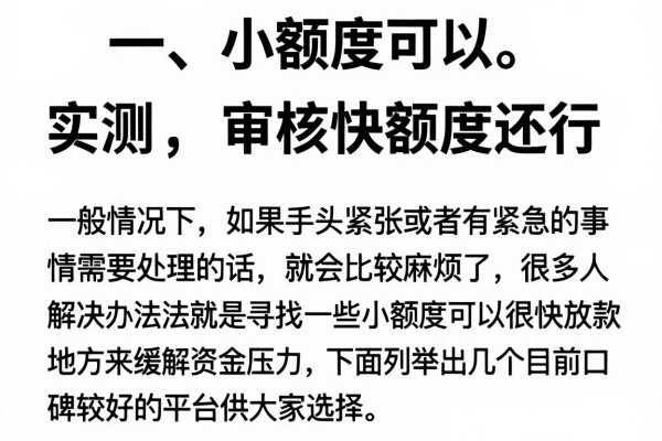实测几个小额容易下款口子，审核快额度还行