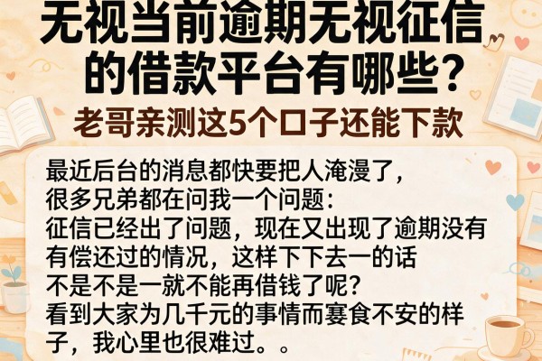 无视当前逾期无视征信的借款平台有哪些？老哥亲测这5个口子还能下款