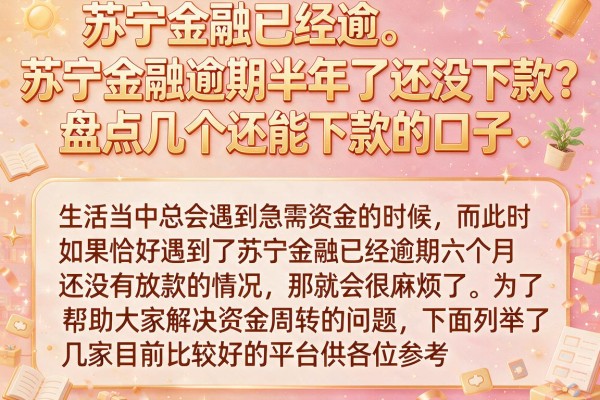 苏宁金融逾期半年了还没下款？盘点几个还能下款的口子