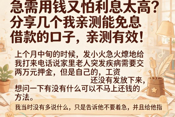 急需用钱又怕利息太高？分享几个我亲测能免息借款的口子，亲测有效！