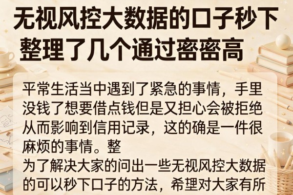 无视风控大数据的口子秒下，整理了几个通过率高的