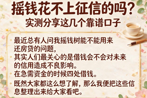 摇钱花不上征信的吗？实测分享这几个靠谱口子