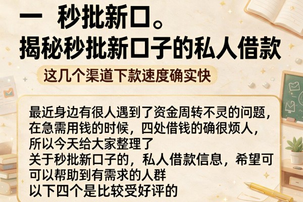 揭秘秒批新口子的私人借款，这几个渠道下款速度确实快