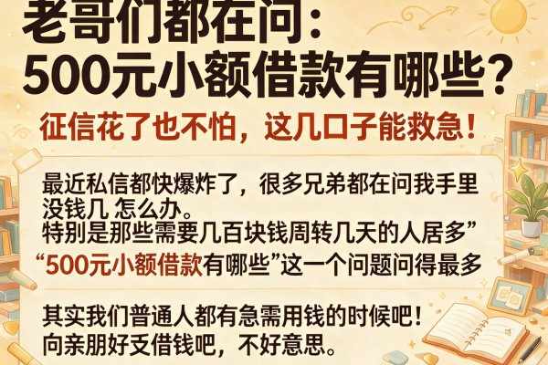 老哥们都在问：500元小额借款有哪些？征信花了也不怕，这几口子能救急！