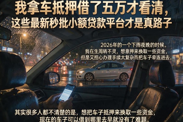 我拿车抵押借了五万才看清，这些最新秒批小额贷款平台才是真路子