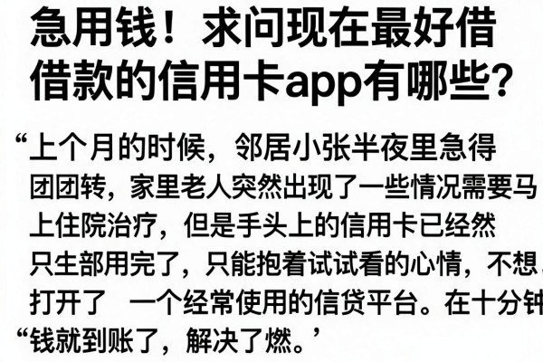 急用钱!求问现在最好借款的信用卡app有哪些?不想被坑求推荐