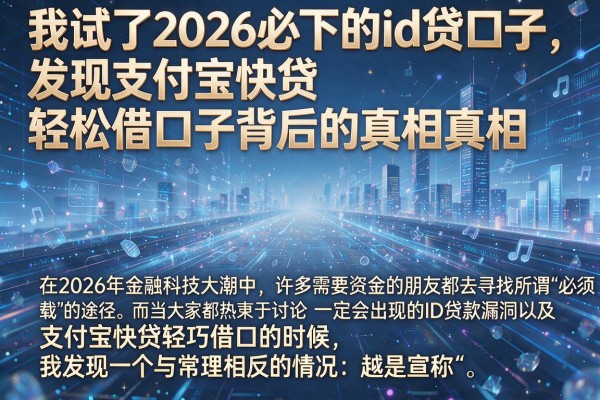我试了2026必下的id贷口子，发现支付宝快贷轻松借口子背后的真相