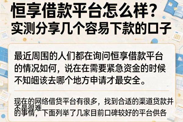 恒享借款平台怎么样？实测分享几个容易下款的口子