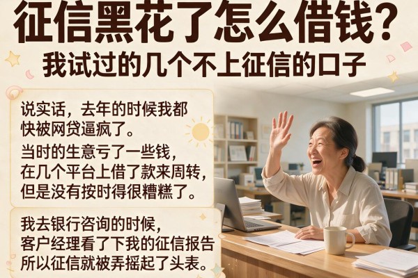 征信黑花了怎么借钱？我试过的几个不上征信的口子