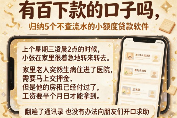 有百下款的口子吗，归纳5个不查流水的小额度贷款软件