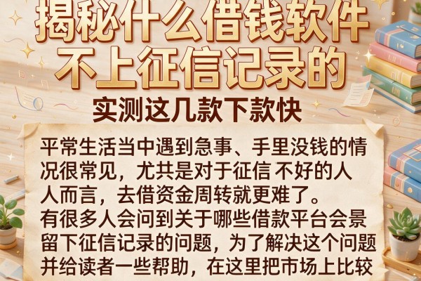 揭秘什么借钱软件不上征信记录的,实测这几款下款快