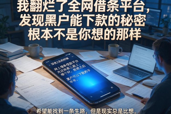 我翻烂了全网借条平台，发现黑户能下款的秘密根本不是你想的那样