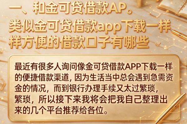 类似金可贷借款app下载一样方便的借款口子有哪些